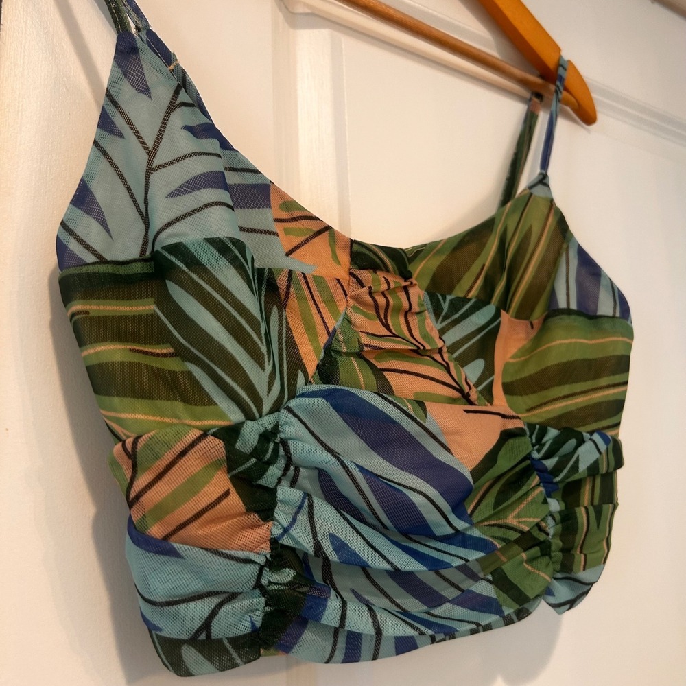 Rivir Babydoll Mesh Fairy Grunge Cropped Top Women's Small Festival Artsy Goblin - Picture 2 of 7